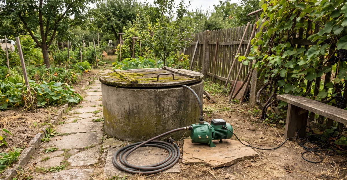 čerpanie vody zo studne